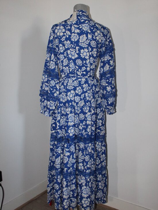 NWT MISS JUNE Paris Long Morgane Collared Belted Dress One Size - Picture 7 of 8